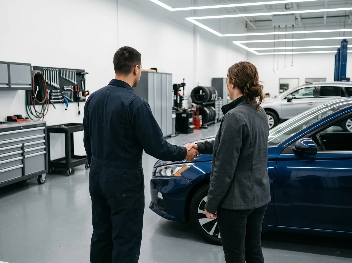 A Stow Smash Repairs technician consulting directly with a vehicle owner.